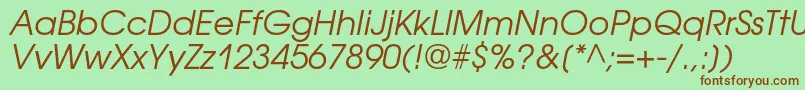 Шрифт AvantgardegothiccOblique – коричневые шрифты на зелёном фоне
