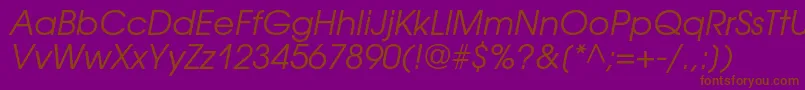 AvantgardegothiccOblique Font – Brown Fonts on Purple Background