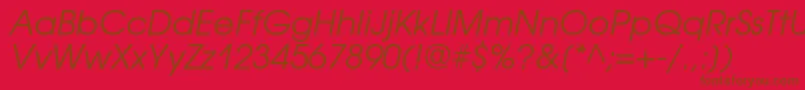 AvantgardegothiccOblique Font – Brown Fonts on Red Background