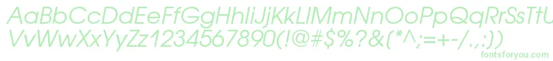 AvantgardegothiccOblique-fontti – vihreät fontit valkoisella taustalla