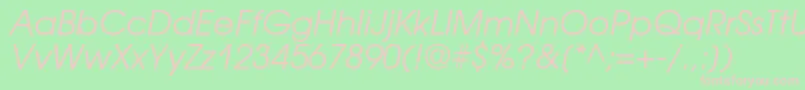 AvantgardegothiccOblique-fontti – vaaleanpunaiset fontit vihreällä taustalla