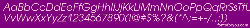 Шрифт AvantgardegothiccOblique – розовые шрифты на фиолетовом фоне
