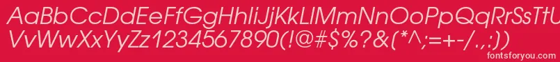 AvantgardegothiccOblique Font – Pink Fonts on Red Background