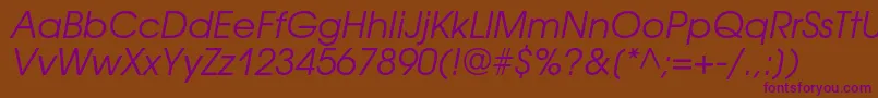 AvantgardegothiccOblique Font – Purple Fonts on Brown Background