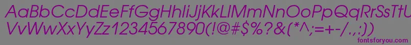 AvantgardegothiccOblique Font – Purple Fonts on Gray Background