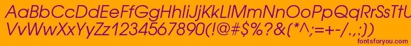 AvantgardegothiccOblique Font – Purple Fonts on Orange Background