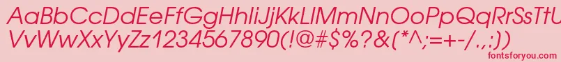 AvantgardegothiccOblique Font – Red Fonts on Pink Background