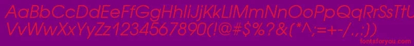 フォントAvantgardegothiccOblique – 紫の背景に赤い文字