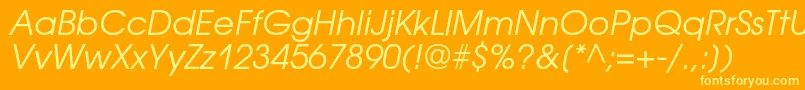 AvantgardegothiccOblique Font – Yellow Fonts on Orange Background