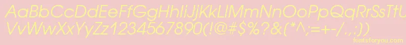 AvantgardegothiccOblique Font – Yellow Fonts on Pink Background