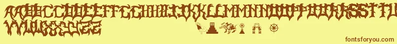 SlayerDragon Font – Brown Fonts on Yellow Background