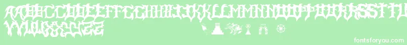 SlayerDragon-fontti – valkoiset fontit vihreällä taustalla