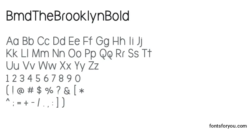 Schriftart BmdTheBrooklynBold – Alphabet, Zahlen, spezielle Symbole
