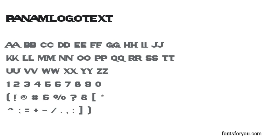 A fonte Panamlogotext – alfabeto, números, caracteres especiais