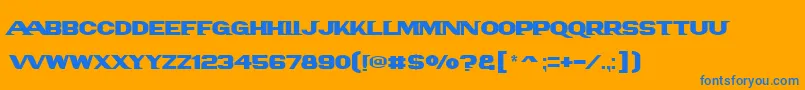 Panamlogotext Font – Blue Fonts on Orange Background