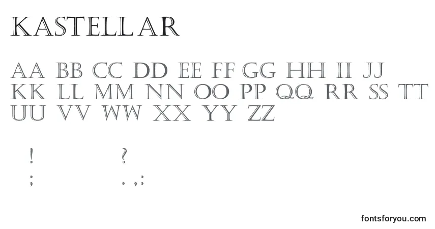 Schriftart Kastellar – Alphabet, Zahlen, spezielle Symbole