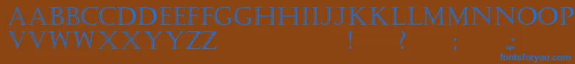 Kastellar Font – Blue Fonts on Brown Background