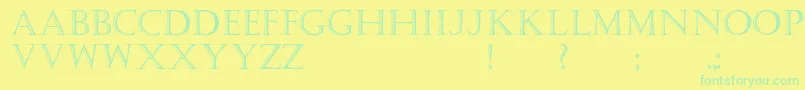 Kastellar Font – Green Fonts on Yellow Background