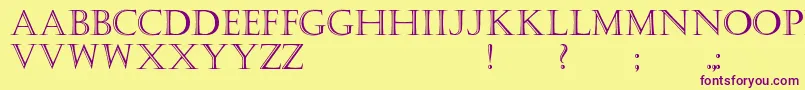Kastellar Font – Purple Fonts on Yellow Background