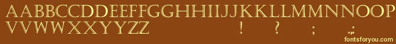 Czcionka Kastellar – żółte czcionki na brązowym tle