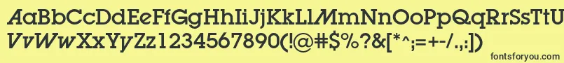 Lugaadc-fontti – mustat fontit keltaisella taustalla