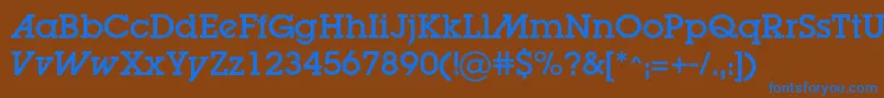 Lugaadc Font – Blue Fonts on Brown Background