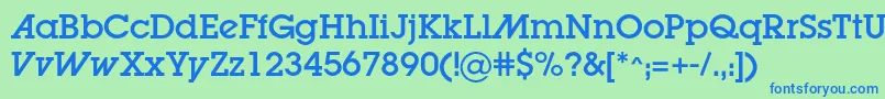 Lugaadc Font – Blue Fonts on Green Background