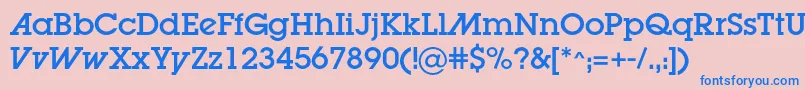 Lugaadc Font – Blue Fonts on Pink Background