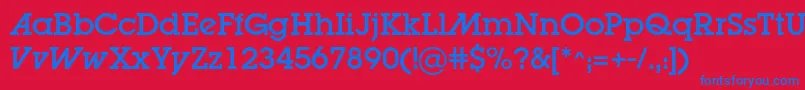 Lugaadc Font – Blue Fonts on Red Background