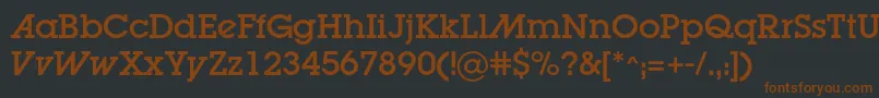Lugaadc-fontti – ruskeat fontit mustalla taustalla