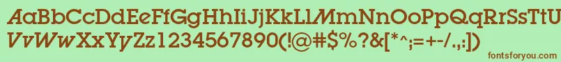 Lugaadc-fontti – ruskeat fontit vihreällä taustalla