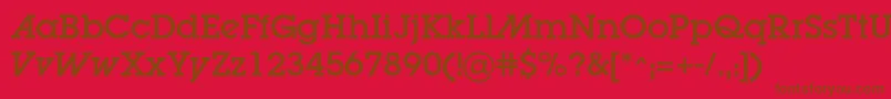 Lugaadc Font – Brown Fonts on Red Background