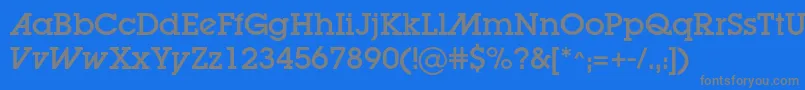 Lugaadc-Schriftart – Graue Schriften auf blauem Hintergrund