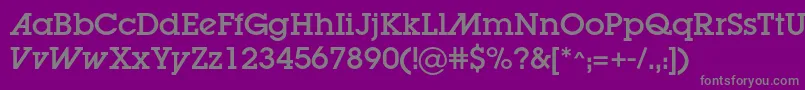 Lugaadc-fontti – harmaat kirjasimet violetilla taustalla