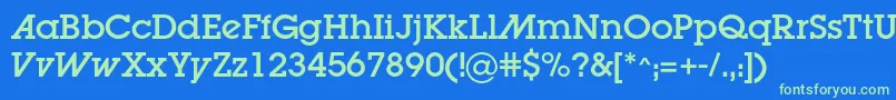 Lugaadc Font – Green Fonts on Blue Background