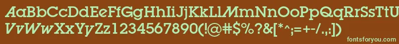 Lugaadc-fontti – vihreät fontit ruskealla taustalla