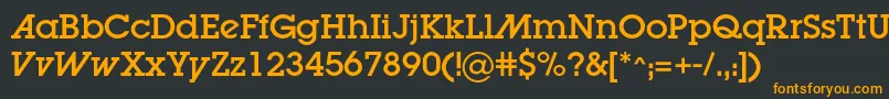 フォントLugaadc – 黒い背景にオレンジの文字