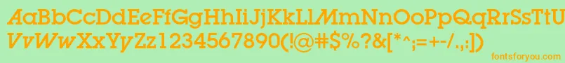 Lugaadc Font – Orange Fonts on Green Background