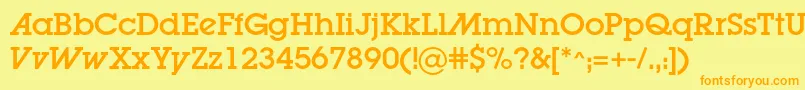 Шрифт Lugaadc – оранжевые шрифты на жёлтом фоне