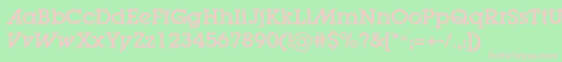 Lugaadc-fontti – vaaleanpunaiset fontit vihreällä taustalla