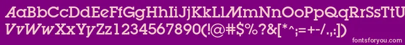 Lugaadc-fontti – vaaleanpunaiset fontit violetilla taustalla