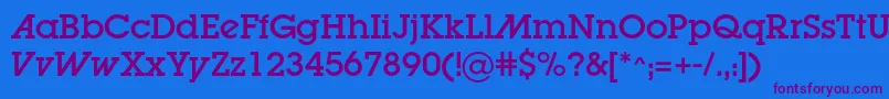 Шрифт Lugaadc – фиолетовые шрифты на синем фоне