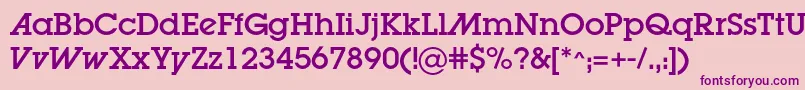 フォントLugaadc – ピンクの背景に紫のフォント
