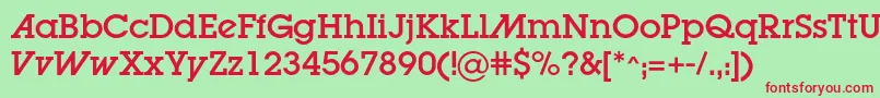 Lugaadc Font – Red Fonts on Green Background