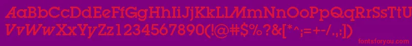 フォントLugaadc – 紫の背景に赤い文字