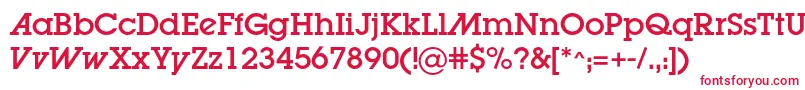 Lugaadc-fontti – punaiset fontit valkoisella taustalla