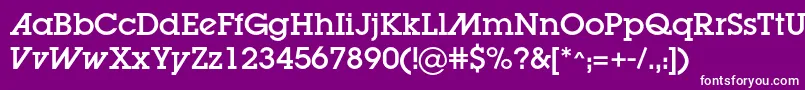 Lugaadc-fontti – valkoiset fontit violetilla taustalla