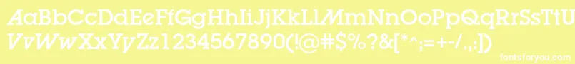 Lugaadc-fontti – valkoiset fontit keltaisella taustalla