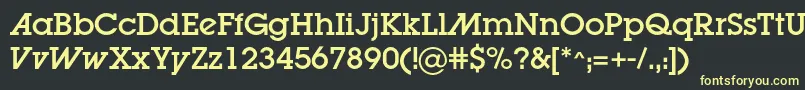 Lugaadc-fontti – keltaiset fontit mustalla taustalla