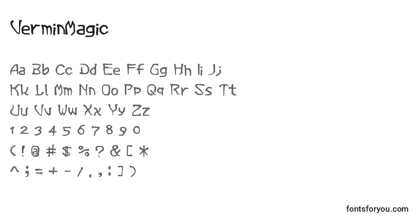 VerminMagic-fontti – aakkoset, numerot, erikoismerkit
